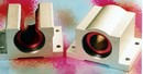 Pillow Blocks have self-lubricating, aluminum bearings.