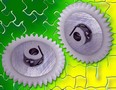 Aluminum-Acetal Gears come in 24-72 diametral pitches.