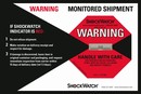 Warning Labels indicate shipment mishandling.