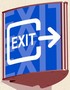 Arrow-Shaped Sign helps direct corridor traffic.