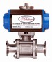 Sanitary Ball Valves feature electric or pneumatic actuator.