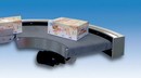 Belt Curve Conveyor transfers small and delicate parts.