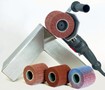 Surface Finisher features slide-on abrasive mounting.