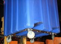Bulk Forklift Container features fork pockets and casters.
