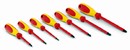 Screwdrivers have insulated shaft housings for safety.