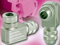 M12 Angled Connectors feature cage clamp termination.