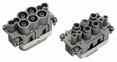 Connector combines power and signal contacts.