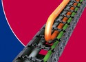 Cable Carrier combines sturdy chain with flexible brackets.
