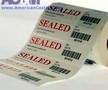 Barcoded Security Labels have tamper-evident seal.