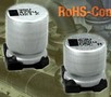 SMD Aluminum Capacitors have long-life (3,000 hr) design.