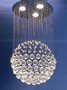 Lighting Fixture features cluster of suspended crystals.