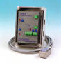 Doppler Flow Switch controls flow from outside pipe.