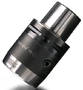Toolholder securely clamps cylindrical shank tools.