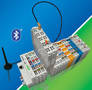 Bluetooth® RF-Transceiver speeds data exchange between I/O nodes.