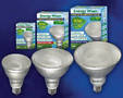 Compact Fluorescent Bulbs offer direct replacement for Halogen PARs.