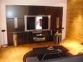 Modular Display System creates setting for home entertainment.