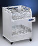 Laboratory Cart holds washer racks and glassware.