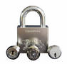 Solid Steel Padlocks allow user to change lock cylinder.