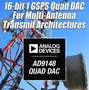 High-Speed Quad DAC enhances wireless base stations.