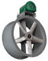 Belt-Driven, Tubeaxial Fan has performance-optimized design.