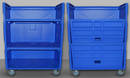 Laundry Cart offers non-removable, plastic shelves.