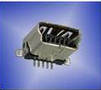 Vertical Mini USB Jack has 5-pole, SMT design.