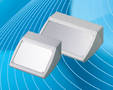 Aluminum Enclosures feature ergonomic, sloping front design.