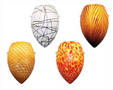 Wall Sconces feature handblown glass shades.
