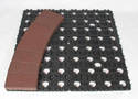 Half-Size, Wedge-Shaped Pavers accelerate landscape detailing.
