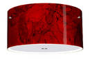 Ceiling Luminaires utilize handcrafted drum-style glass.