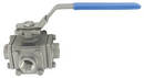 Three-Way Ball Valve is constructed of stainless steel.