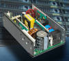 Switching Power Supply comes in 3 x 5 in. U-frame package.