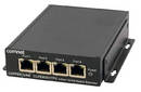 Four-Port Ethernet Switch extends signals up to 1,500 m.