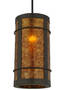 Mini Pendant Lighting Fixture features caged motif.