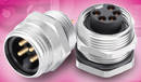 Panel-Mount Connectors feature dip solder contacts.