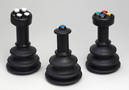 Palm Grips optimize use of joysticks and master switches.