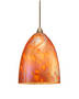 LED Pendant features mouth blown art glass design.