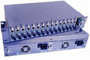
16-Slot Media Converter Chassis with Dual Cooling Fans
