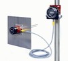 Transmitter measures temperature, humidity, and dewpoint.