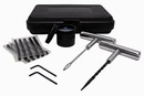 Kit helps mechanics repair punctures in tubeless tires.