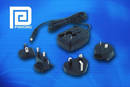 Adapters feature interchangeable AC input clips.