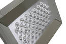 LED Garage Luminaire uses fully field replaceable LED arrays.