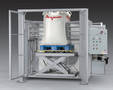 Sanitary Bulk Bag Conditioner loosens solids before discharge.