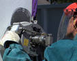 Handheld Water Jet System facilitates surface preparation.
