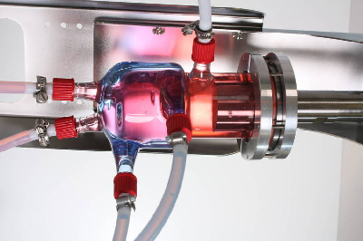 Hielscher Ultrasonics: Brand New Glass Flow Cell for Ultrasonic Emulsifying