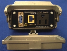 Connector provides closed-door panel access.