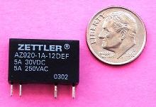 Subminiature Relay features 0.2 in. wide, single inline package.
