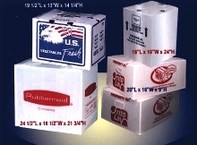 Reusable Boxes are made from corrugated plastic.