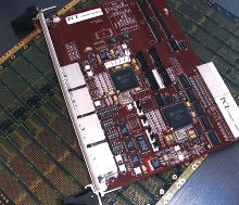 Starfabric Bridge Board plugs into CompactPCI system.