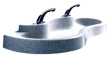 Solid Surface Sinks come with electronic faucets.